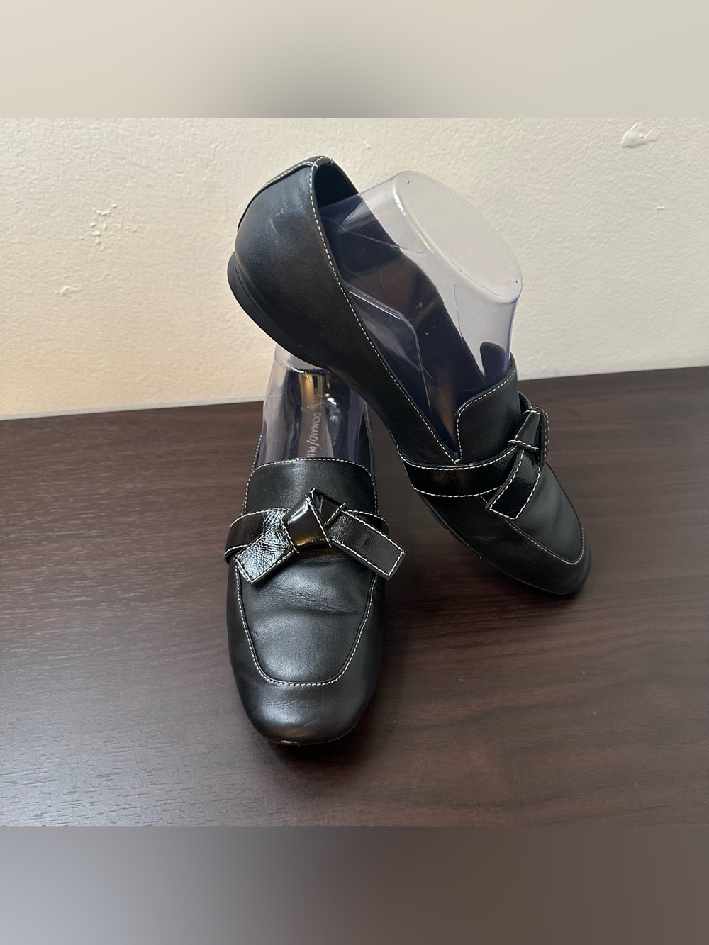 Donald Pliner Deane Black Leather Square Toe Slip-On Loafer Flats Bow, Women's 9 - Picture 12 of 12